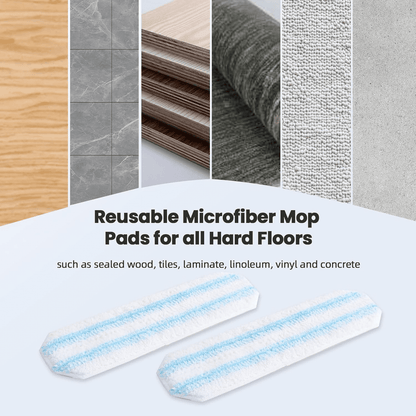 Mop Head Refills Compatible with Flat Mop Systems, Machine Washable Microfiber Mop Replace Heads, Reusable Head Replacements on Flat Mops, 6 Packs