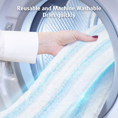 Mop Head Refills Compatible with Flat Mop Systems, Machine Washable Microfiber Mop Replace Heads, Reusable Head Replacements on Flat Mops, 6 Packs