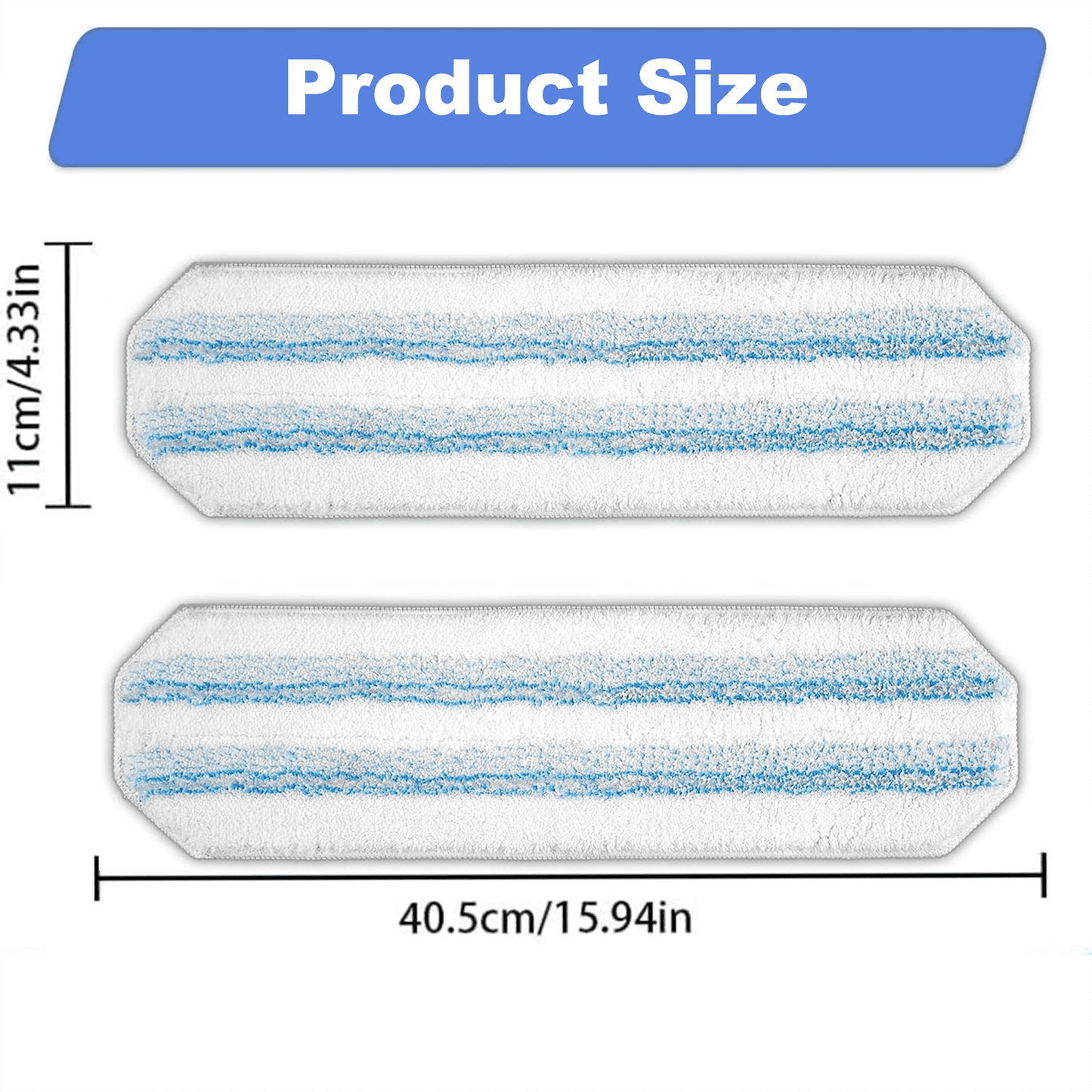 Mop Head Refills Compatible with Flat Mop System, Machine Washable Microfiber Mop Replace Heads, Reusable Head Replacements on Flat Mop, 10 Packs