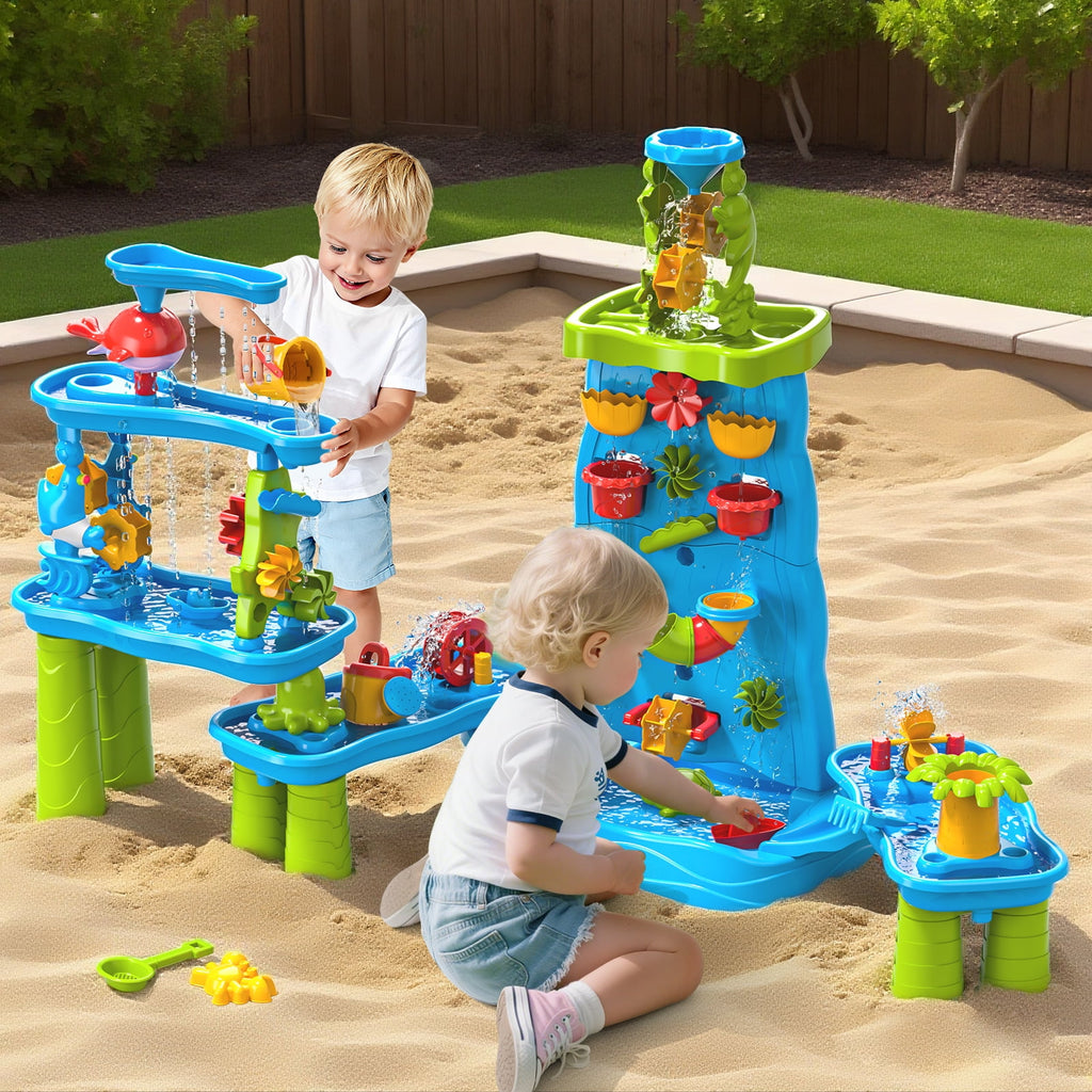 Dinosaur Planet Kids Sand Water Table for Toddlers, Upgrade Sand and Water Play Table Toys for Toddlers Kids, Activity Sensory Tables Outside Beach Toys for Toddler Boys Girls Age 1-3 3-5Gift