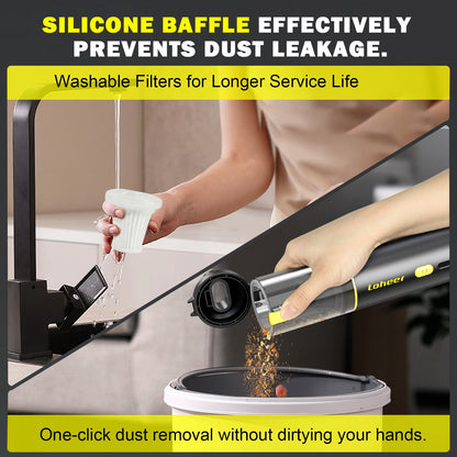 Loheer Handheld Vacuum Cordless, Portable Car Vacuum Cleaner, 16KPA Powerful Suction for Car Home Pet