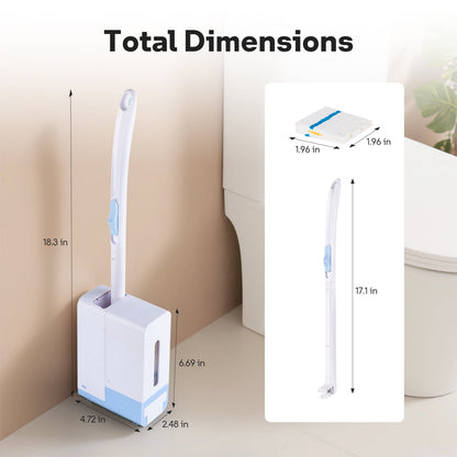 Disposable Toilet Brush Wand Starter Kit for Scrubbing Bubbles Flushable Refills, Wall Mount Toilet Cleaning System, 1 Wand + 24 Flusahble Refills + 1 Automatic Visual Caddy
