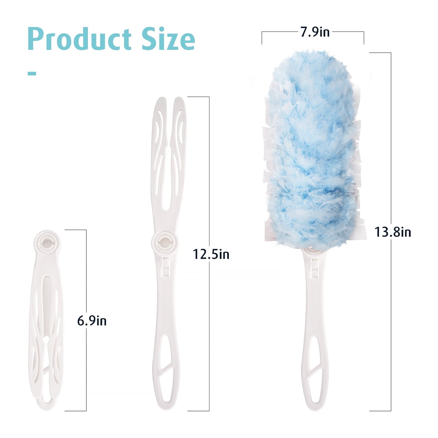 Duster Refills 360° for 30 pcs & 1 Foldable Handle Featuring 5x Powerful Dust Removal Disposable Feather Duster Multi Surface Refills Super Efficient Duster Kit Compatible with Duster