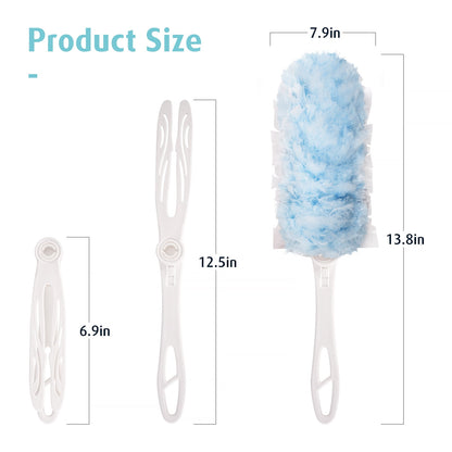 Duster Refills 360° for 30 pcs & 1 Foldable Handle Featuring 5x Powerful Dust Removal Disposable Feather Duster Multi Surface Refills Super Efficient Duster Kit Compatible with Duster