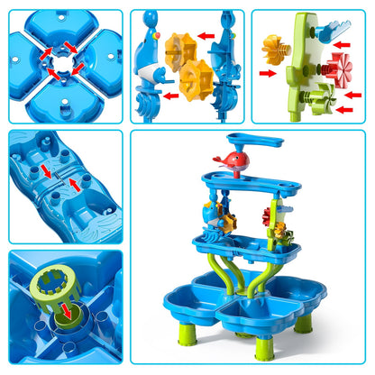 Dinosaur Planet Kids Sand Water Table 4-Tier Sand And Water Play Table Toys For Toddlers Kids, Activity Sensory Tables Outside Beach Toys Boys Girls Gift