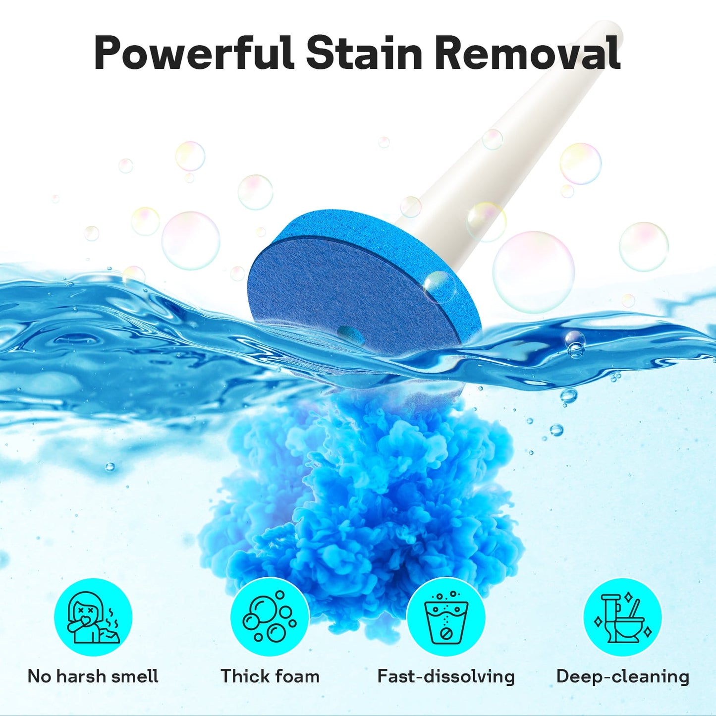 Disposable Toilet Brush with Refill Heads - Wall Mounted Cleaning System Includes Storage Caddy & Toilet Wand, 24 Scrubbing Pads