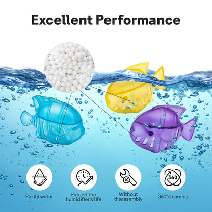 Humidifier Cleaner, Humidifier Cleaning Fish for Humidifiers & Fish Tanks, Prevents Hard Water Build Up, Multi-color, 10 Pack
