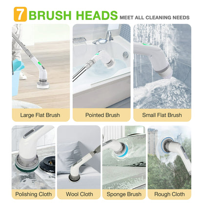 LOHEER Electric Spin Scrubber, Cordless Bathroom Scrubber Cleaning Brush for Floor, Bathtub, Kitchen