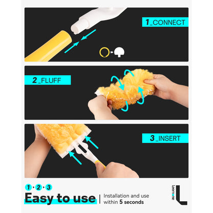 Dusters Refills for Cleaning Tool Multi Surface Duster Refills Brush Head 20 pcs & Handle*1