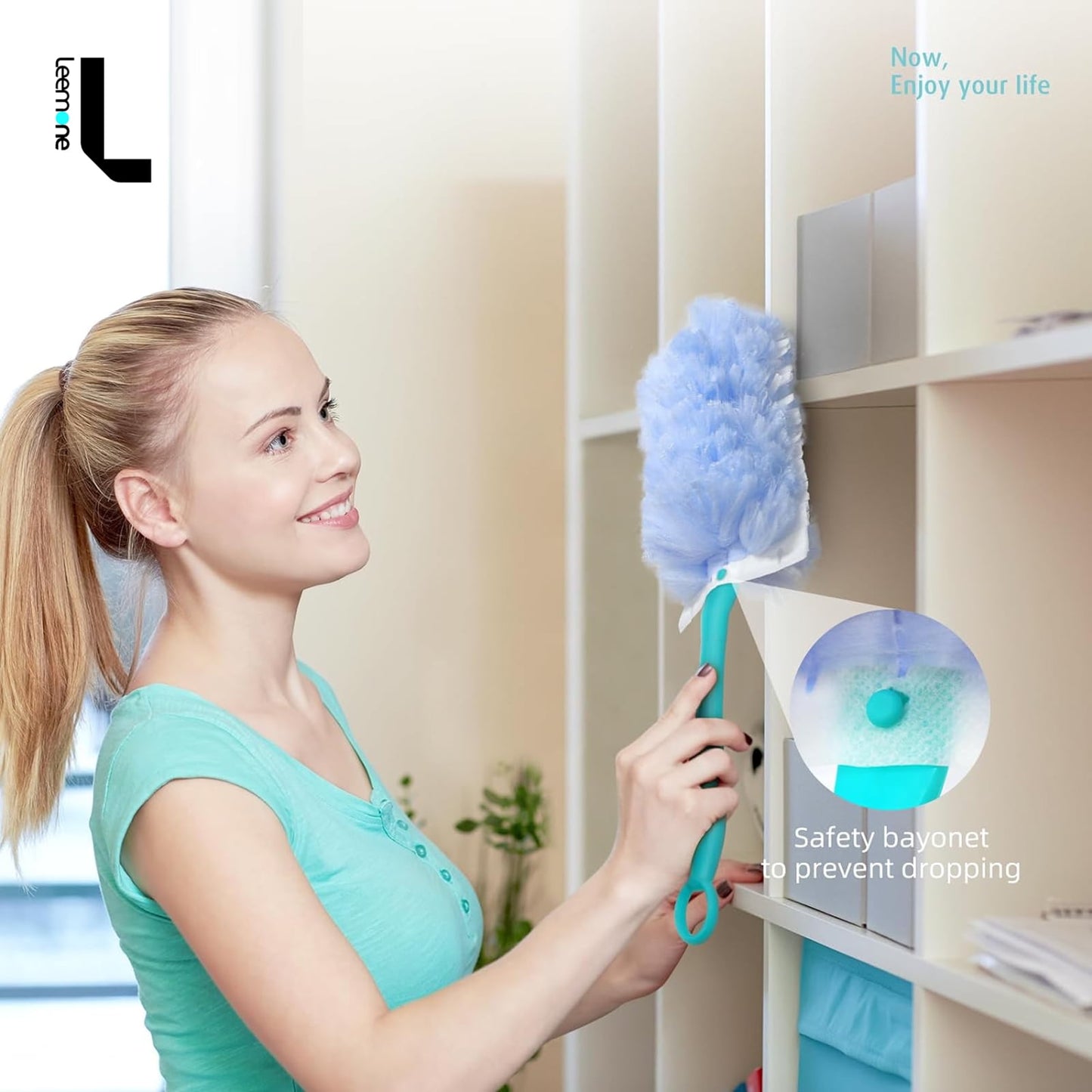 Duster Refills 360, 20 pcs & Handle*1 Disposable Feather Duster Multi Surface Refills