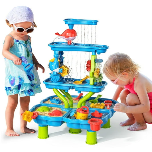 Dinosaur Planet Kids Sand Water Table 4-Tier Sand And Water Play Table Toys For Toddlers Kids, Activity Sensory Tables Outside Beach Toys Boys Girls Gift