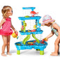 Dinosaur Planet Kids Sand Water Table for Toddlers, 4-Tier Sand and Water Play Table Toys for Toddlers Kids, Activity Sensory Tables Outside Beach Toys for Toddler Boys Girls Age 1-3 3-5 Gift