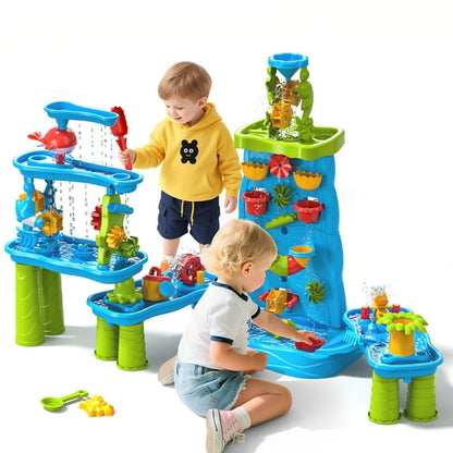 Dinosaur Planet Kids Sand Water Table for Toddlers, Upgrade Sand and Water Play Table Toys for Toddlers Kids, Activity Sensory Tables Outside Beach Toys for Toddler Boys Girls Age 1-3 3-5Gift