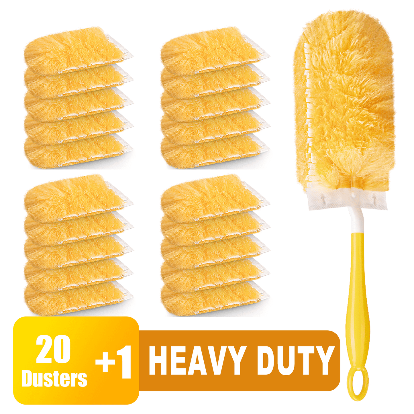 Dusters Refills for Cleaning Tool Multi Surface Duster Refills Brush Head 20 pcs & Handle*1