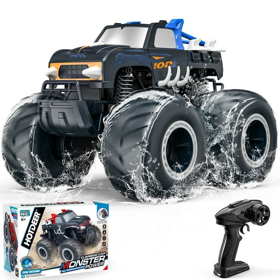 LOHEER 1:16 Remote Control Cars , Waterproof 4WD RC Monster Truck Toys Gifts for Kids Adults