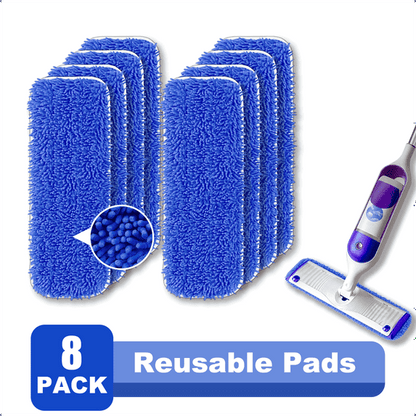 Dinosaur Planet  Reusable Power Mop Refill for Power Mop, Multi-Surface & Wood Mopping Pad Refil for Floor Cleaning - Washable Microfiber Pad, 8 Pack