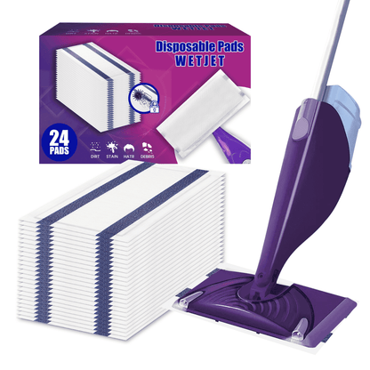 Mopping Pads Refills 24 pcs for Wet Jet Mop Superior Absorption, Suitable for All Hard Surfaces