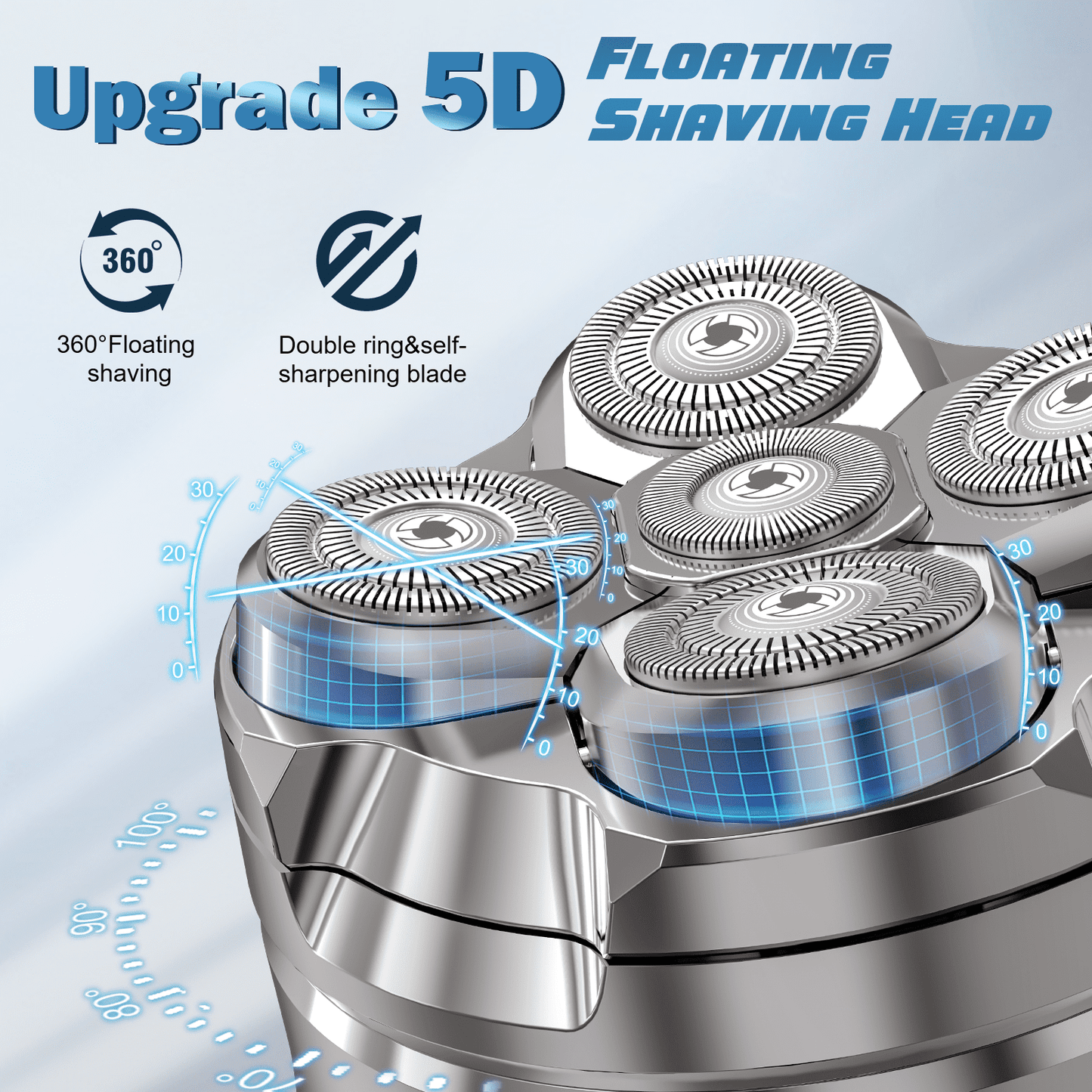 LOHEER Head Shavers for Bald Men, 5D Head Shaver, LED Display, Wet/Dry Electric Razor, Gift for Men