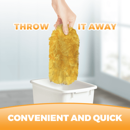 Duster Refills 360° for 20 pcs & 1 Handle Featuring 5x Powerful Dust Removal Disposable Feather Duster Multi Surface Refills Super Efficient Duster Kit Compatible with Dusters
