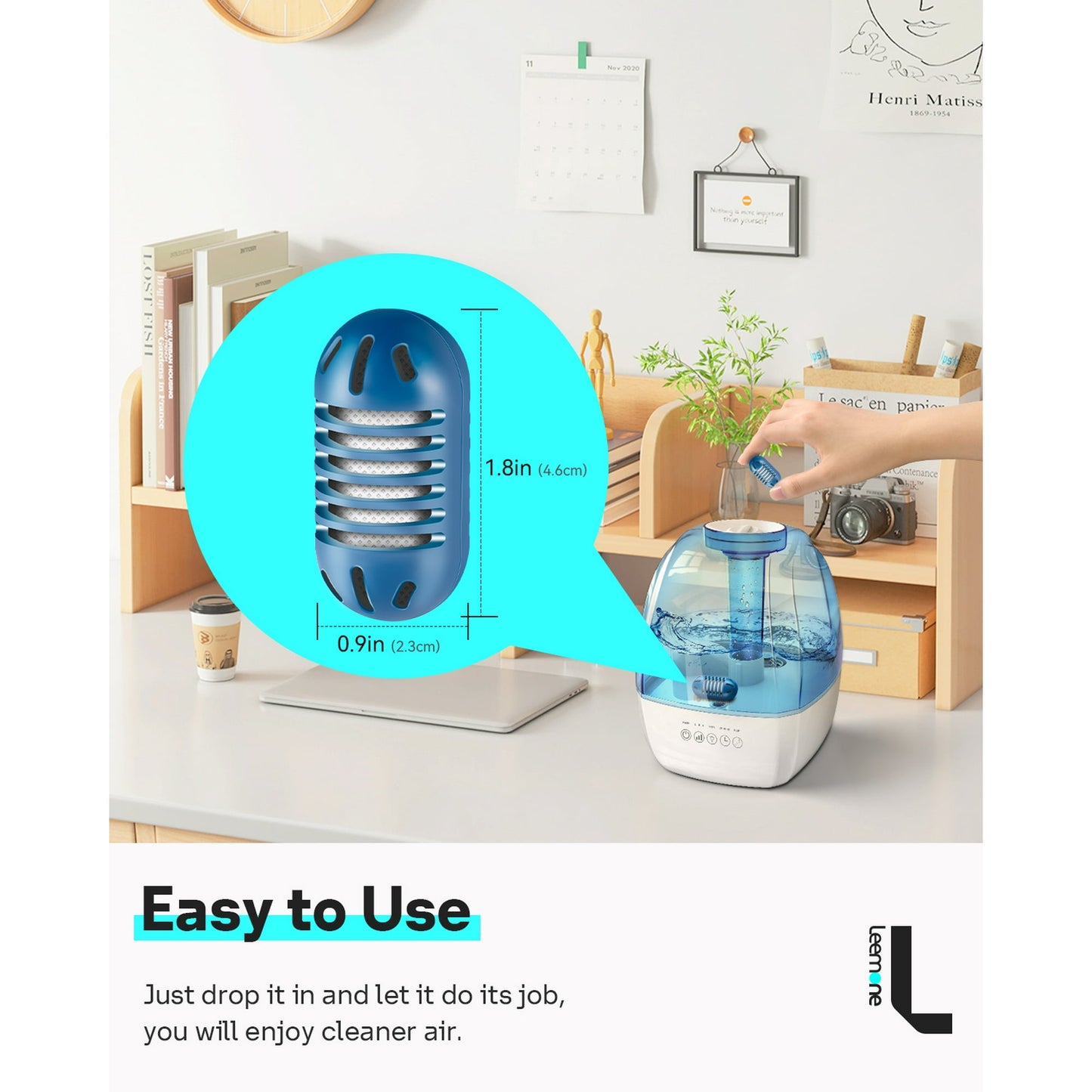 Demineralization Cartridge for Ultrasonic Humidifiers, Humidifier Filter Replacements,Prevents Hard Water Build-Up, Filters Mineral Deposits, 20 Count